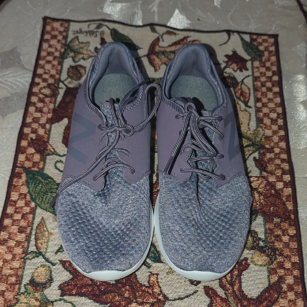 New Balance Women Gray Purple Fuel Core Coast Sneakers